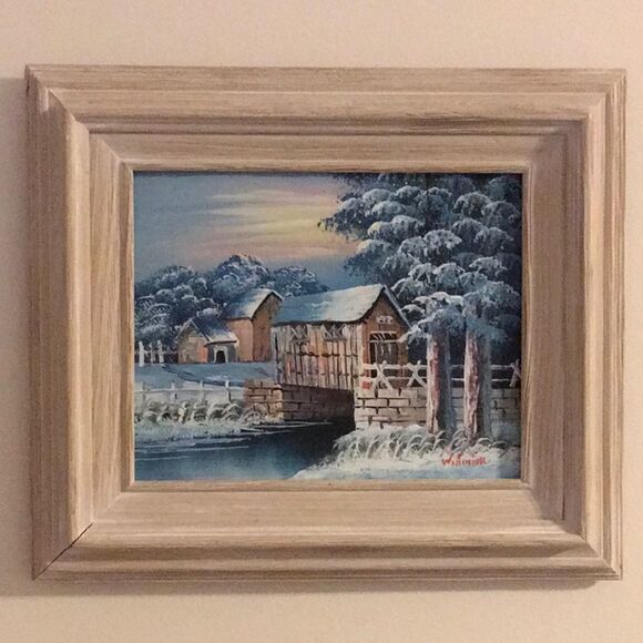 Oil Painting Winter on The Mill - Picture 1 of 8